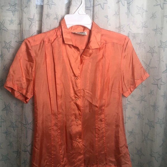Vintage Silk Blouse Le Gang Montreal Canada size S - Picture 3 of 8